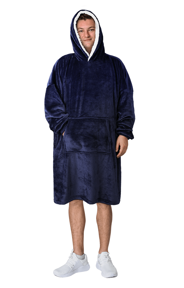 Men's Oversized Hooded Blanket Hoodie – Check Print | OLIVIA ROCCO