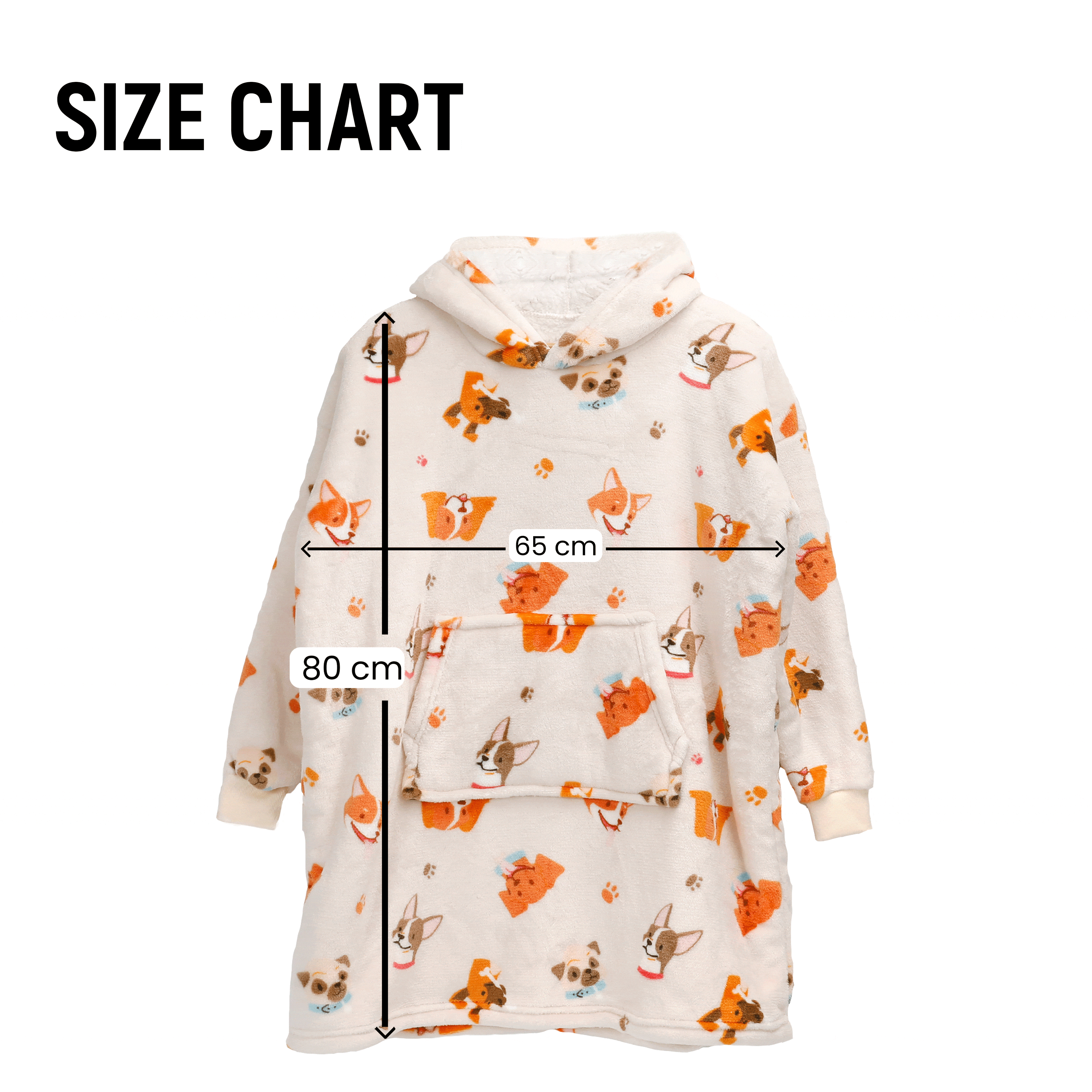 Kids' Oversized Hooded Blanket Hoodie – Dogs Print, Sherpa-Lined, Ages 8–15 | OLIVIA ROCCO