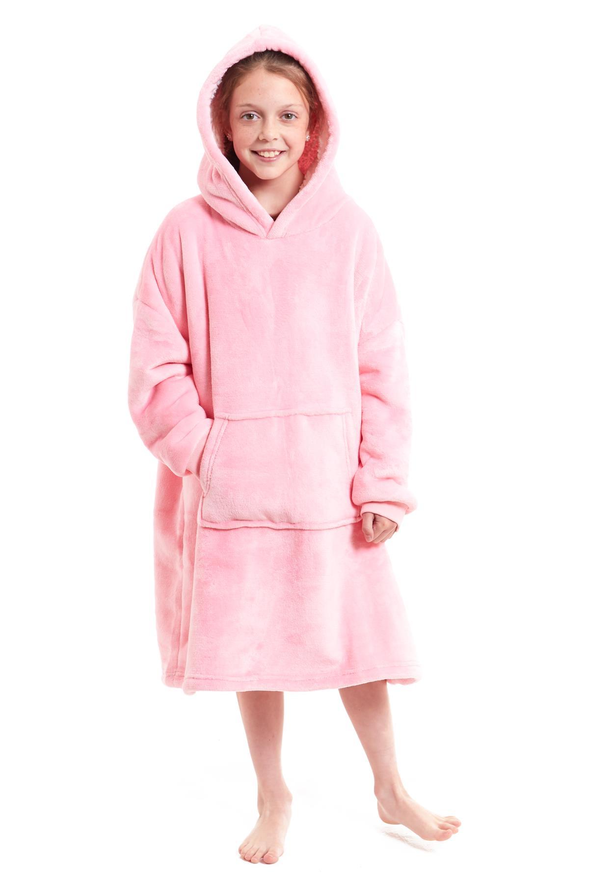 Kids' Oversized Hooded Blanket Hoodie – Sherpa-Lined, Ages 8–15 | OLIVIA ROCCO
