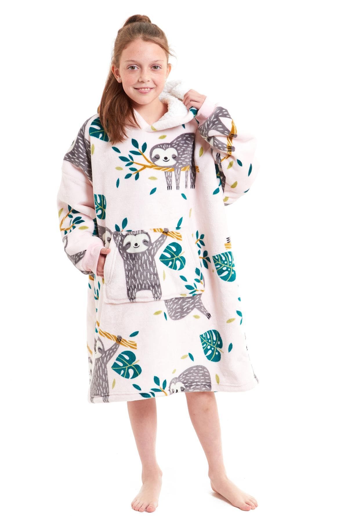 Kids' Oversized Hooded Blanket Hoodie – Sherpa-Lined, Ages 8–15 | OLIVIA ROCCO