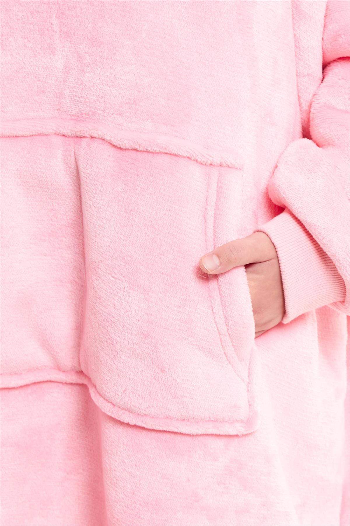 Kids' Oversized Hooded Blanket Hoodie – Sherpa-Lined, Ages 8–15 | OLIVIA ROCCO