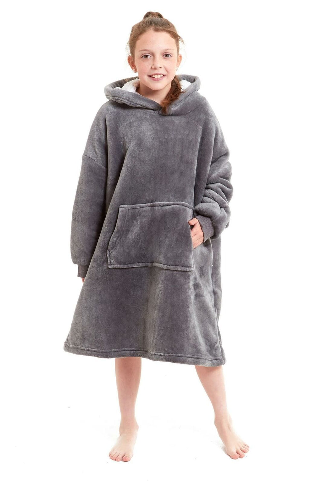 Kids' Oversized Hooded Blanket Hoodie – Sherpa-Lined, Ages 8–15 | OLIVIA ROCCO
