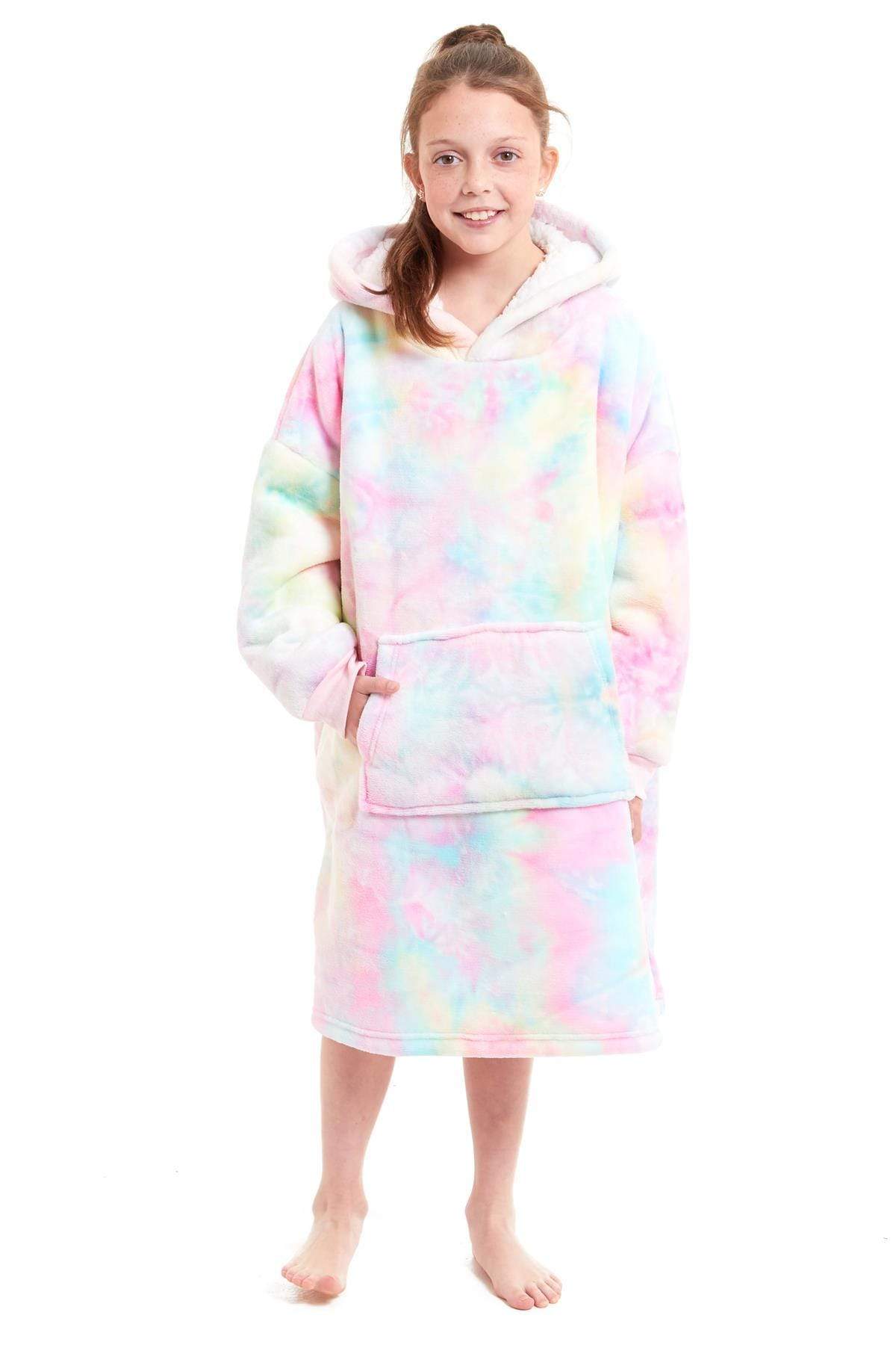 Kids' Oversized Hooded Blanket Hoodie – Sherpa-Lined, Ages 8–15 | OLIVIA ROCCO