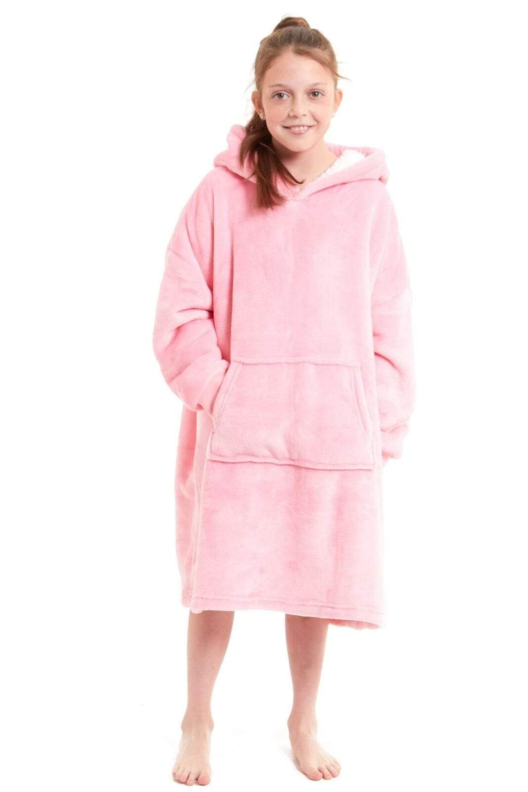 Kids' Oversized Hooded Blanket Hoodie – Sherpa-Lined, Ages 8–15 | OLIVIA ROCCO