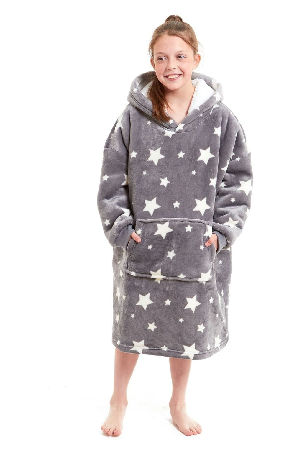 Kids' Oversized Hooded Blanket Hoodie – Sherpa-Lined, Ages 8–15 | OLIVIA ROCCO