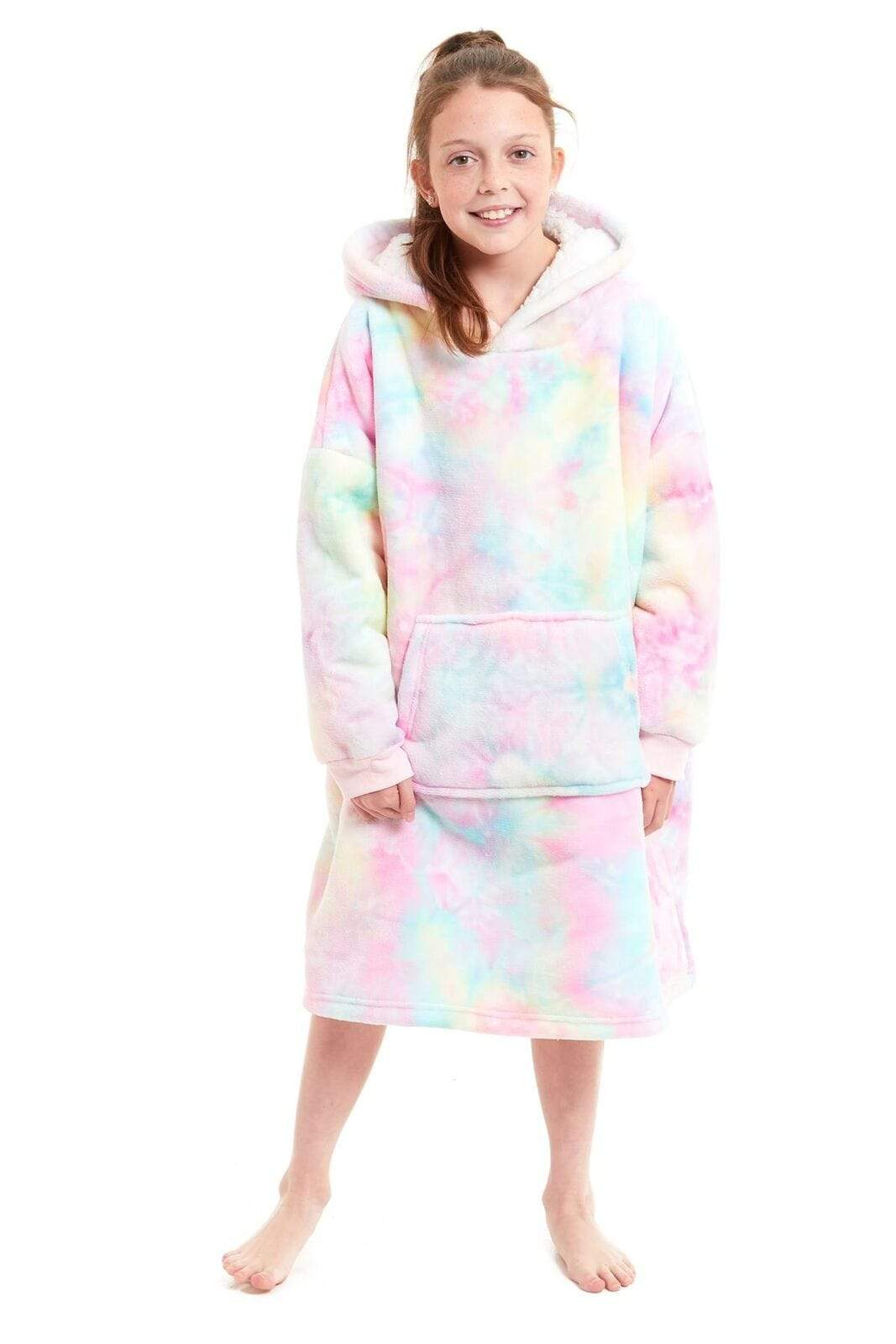 Kids' Oversized Hooded Blanket Hoodie – Sherpa-Lined, Ages 8–15 | OLIVIA ROCCO
