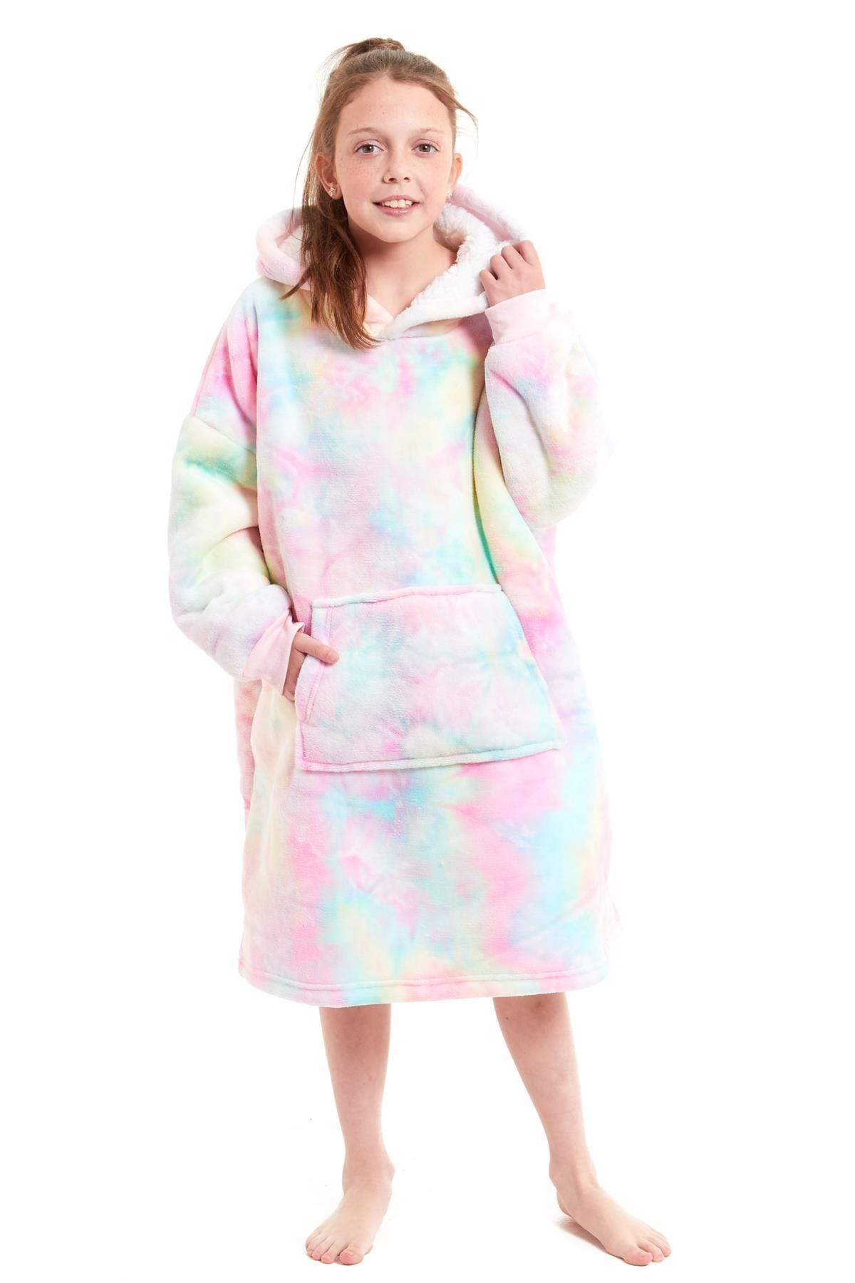 Kids' Oversized Hooded Blanket Hoodie – Sherpa-Lined, Ages 8–15 | OLIVIA ROCCO