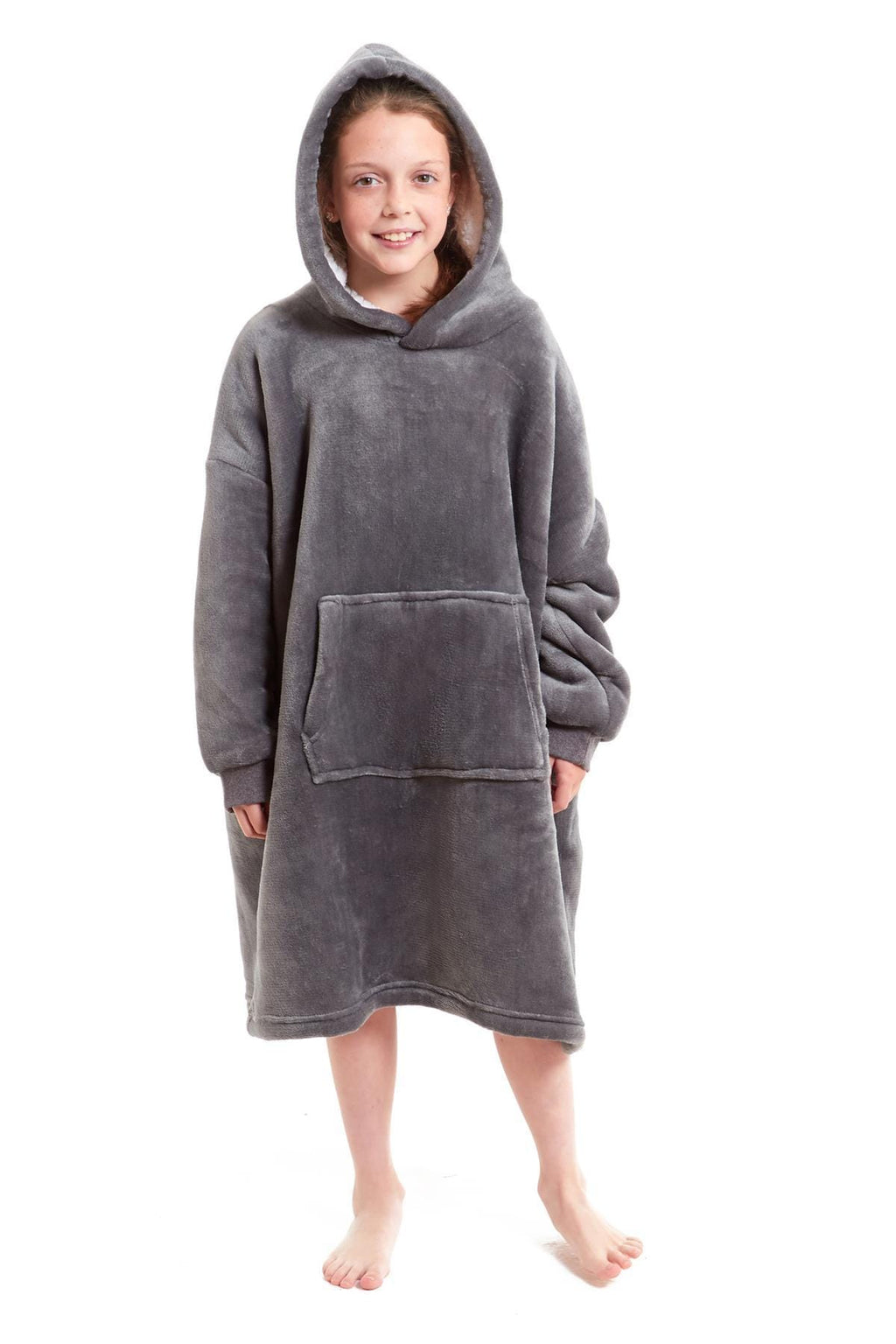 Kids' Oversized Hooded Blanket Hoodie – Sherpa-Lined, Ages 8–15 | OLIVIA ROCCO