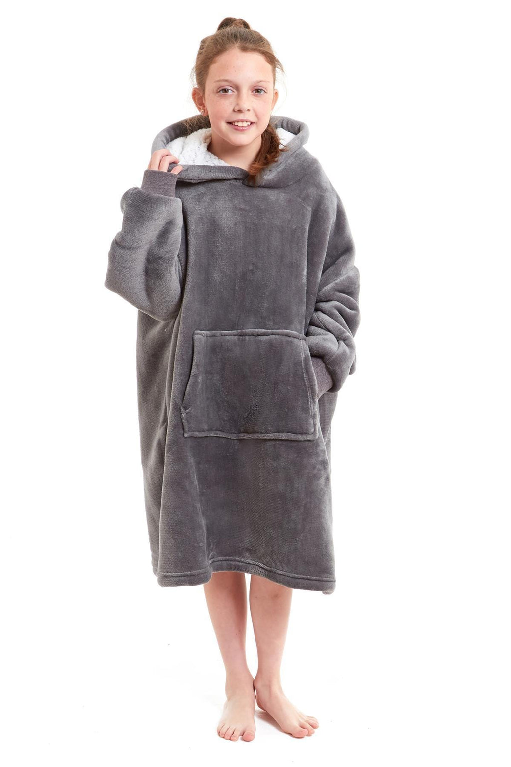 Kids' Oversized Hooded Blanket Hoodie – Sherpa-Lined, Ages 8–15 | OLIVIA ROCCO