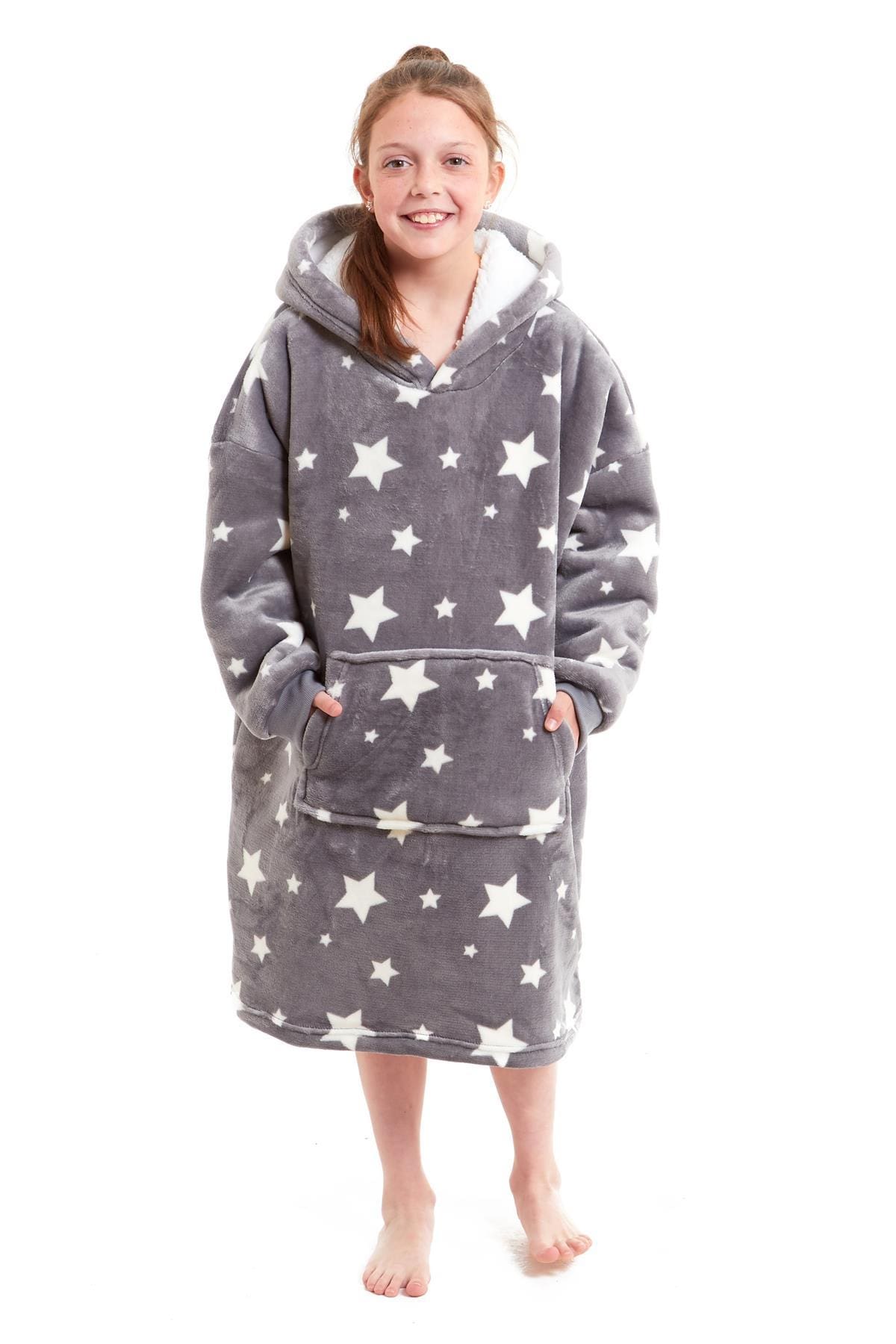 Kids' Oversized Hooded Blanket Hoodie – Sherpa-Lined, Ages 8–15 | OLIVIA ROCCO