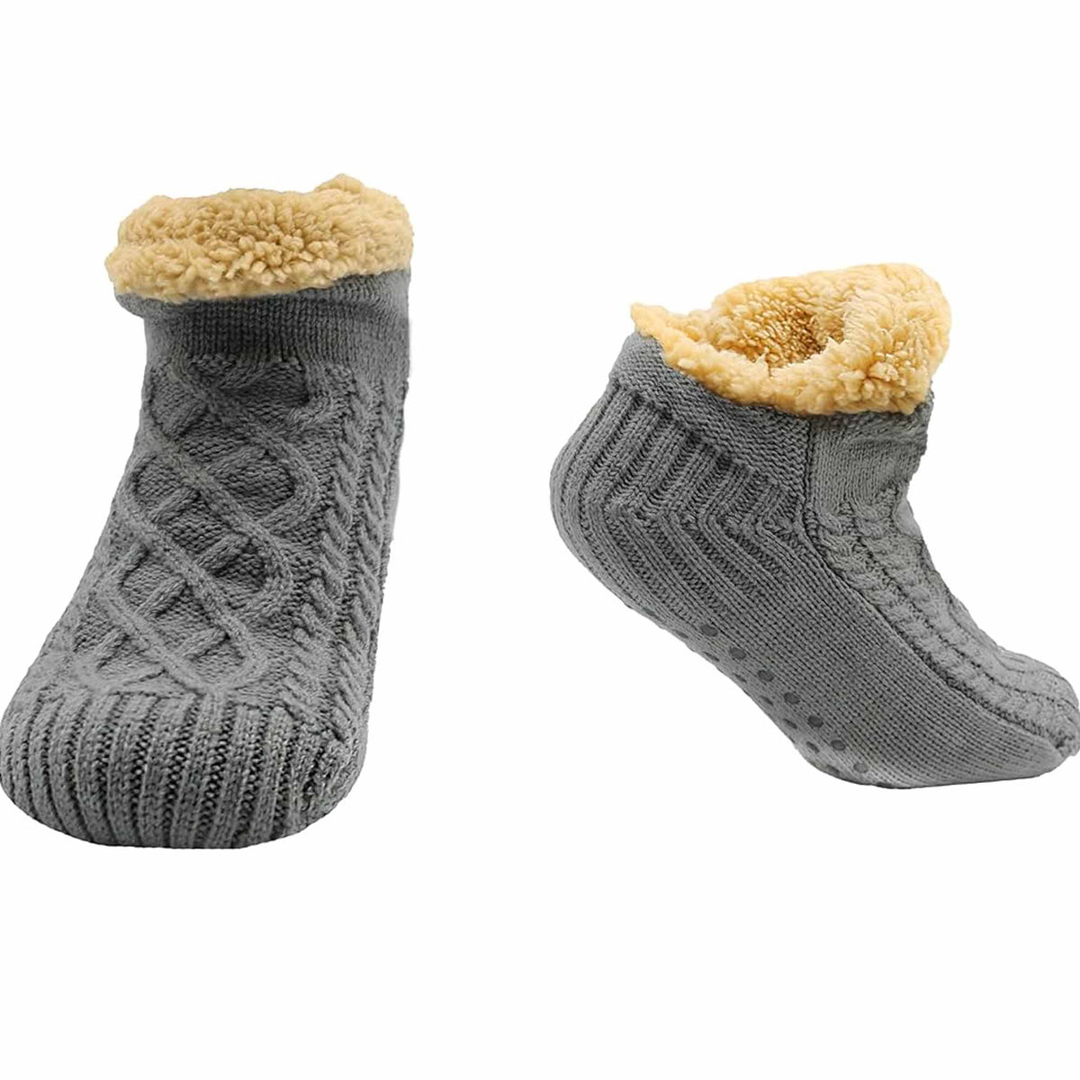 Sherpa-Lined Slipper Socks – Nordic Fair Isle, Non-Slip | Sock Stack
