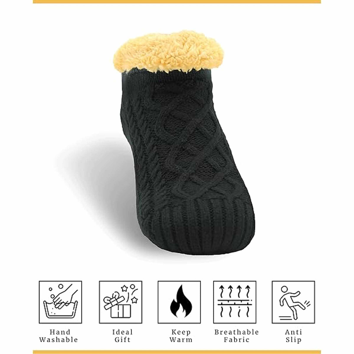 Sherpa-Lined Slipper Socks – Nordic Fair Isle, Non-Slip | Sock Stack