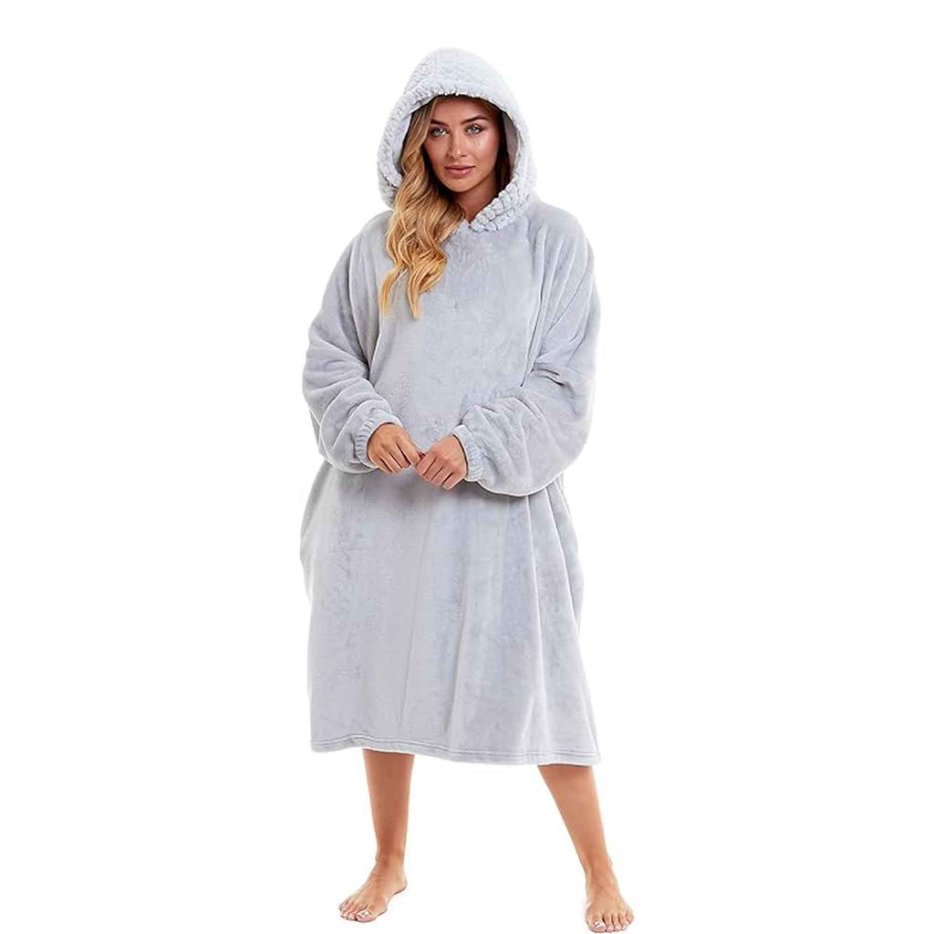 Women's Plush Hooded Poncho Blanket – Fur-Trim Hood | Daisy Dreamer