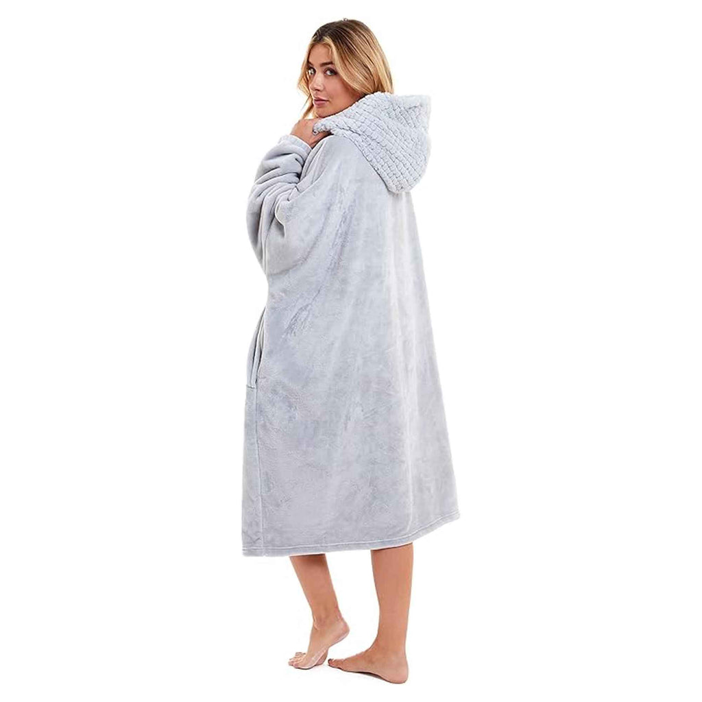 Women's Plush Hooded Poncho Blanket – Fur-Trim Hood | Daisy Dreamer