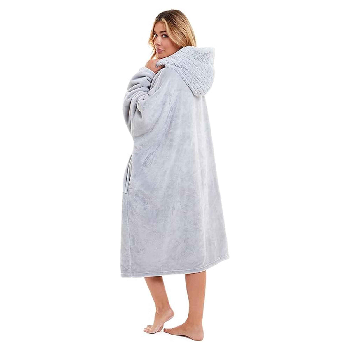 Women's Plush Hooded Poncho Blanket – Fur-Trim Hood | Daisy Dreamer